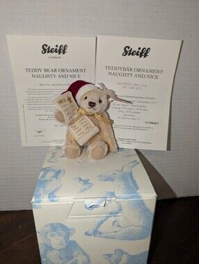 Steiff 2012 Ltd Ed Naughty or Nice Bear Ornament